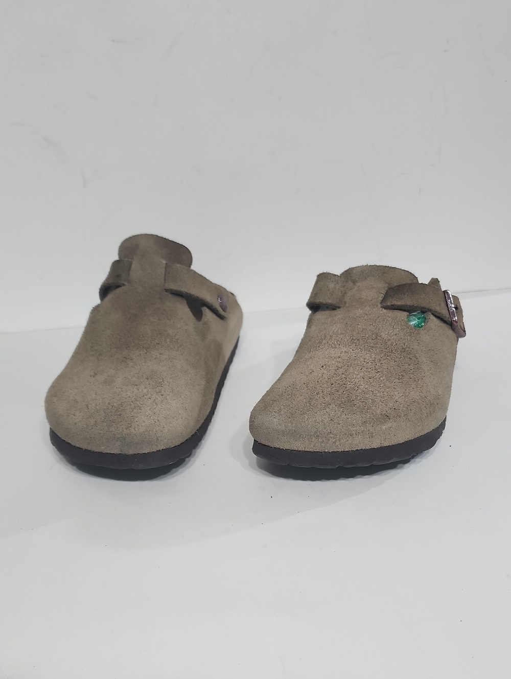 Birkenstock Boston Clog Sand Womens 8 Taupe Suede Soft Footbed Minimalist